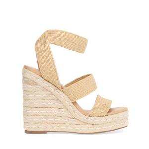 Steve Madden Shimmy Natural Raffia Women's Sandals Beige | SM-394IZ