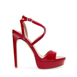 Steve Madden Stunning Patent Women's Heels Red | SM-058IQ