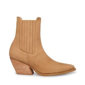 Steve Madden Terezza Tan Nubuck Women's Booties Brown | SM-615UV