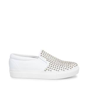 Steve Madden Torin With Studs Women's Sneakers White | SM-851MS