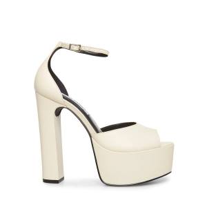 Steve Madden Torry Bone Leather Women's Heels Beige | SM-501SD