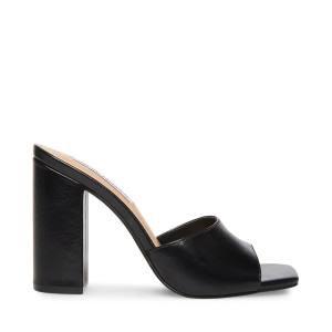 Steve Madden Trendy Leather Women's Heels Black | SM-315NI