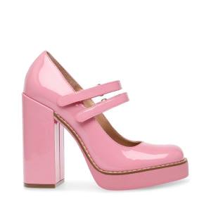 Steve Madden Twice Patent Women's Heels Pink | SM-385MF