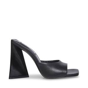 Steve Madden Twists Leather Women's Heels Black | SM-965VJ