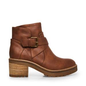 Steve Madden Vanessah Cognac Women's Booties Brown | SM-217BJ