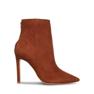 Steve Madden Vangle Nubuck Women's Booties Brown | SM-728XQ