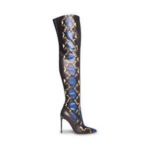 Steve Madden Vava Snake Women's Boots Blue Snake | SM-683XA