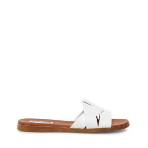 Steve Madden Vivien Leather Women's Sandals White | SM-214YP