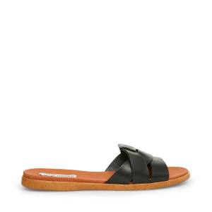 Steve Madden Vivien Leather Women's Sandals Black | SM-635XD