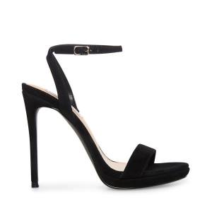 Steve Madden Wafer Suede Women's Heels Black | SM-682BL