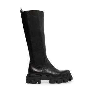 Steve Madden Wayde Leather Women's Boots Black | SM-845JA